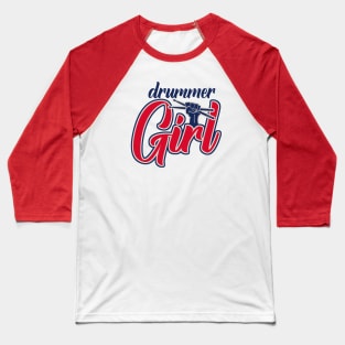 Drummer Girl Retro Baseball T-Shirt